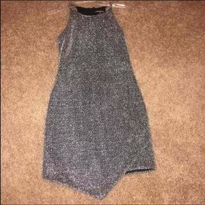 Express silver sparkle dress